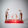 Glass Penguin Family Showpiece