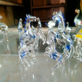 Glass Rearing Horse Pair Showpiece