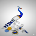 Glass Peacock Showpiece
